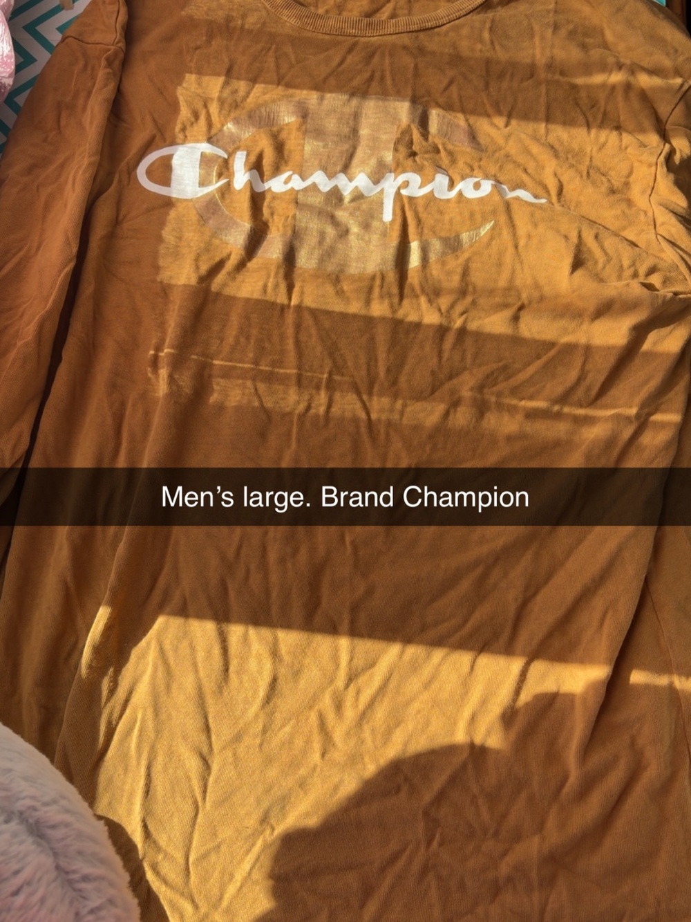 Champion Men's Long Sleeve Logo long sleeve- Mustard